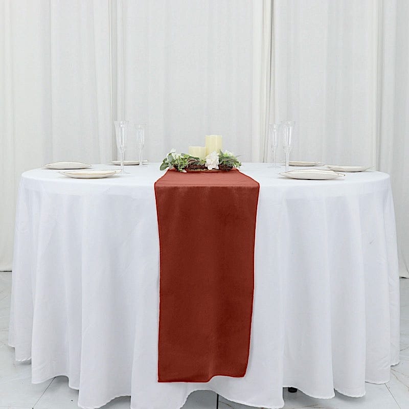 12"x107" Premium Velvet Table Runner Wedding Linens