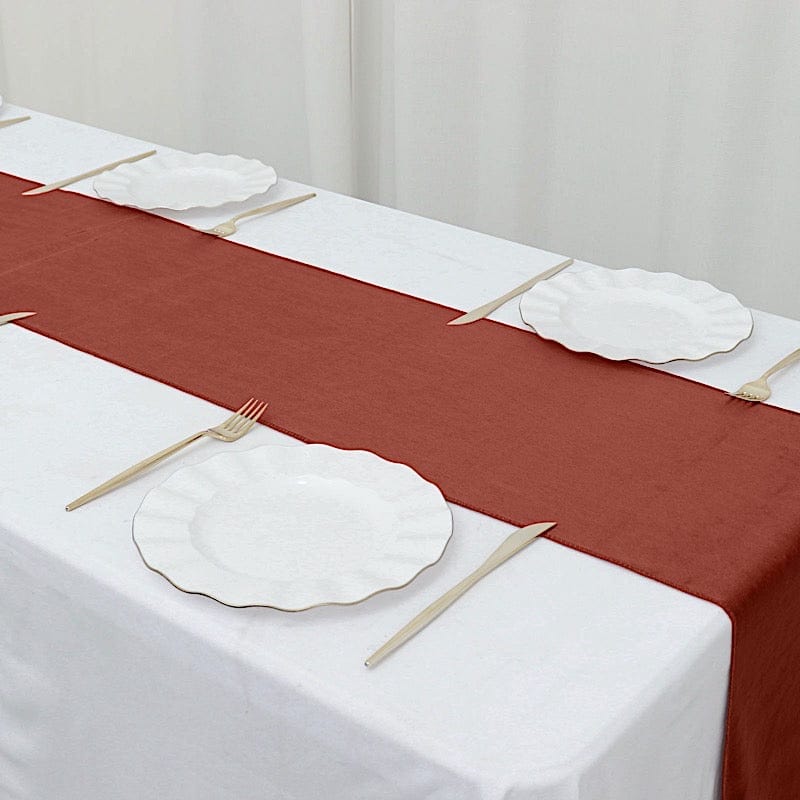 12"x107" Premium Velvet Table Runner Wedding Linens