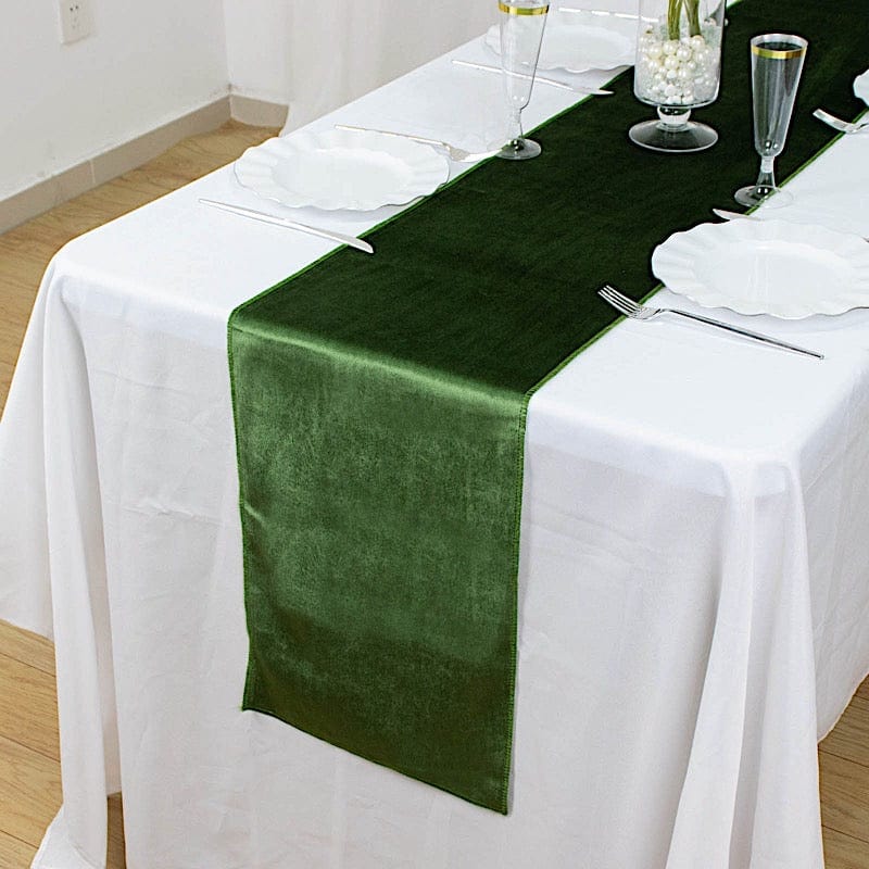 12"x107" Premium Velvet Table Runner Wedding Linens
