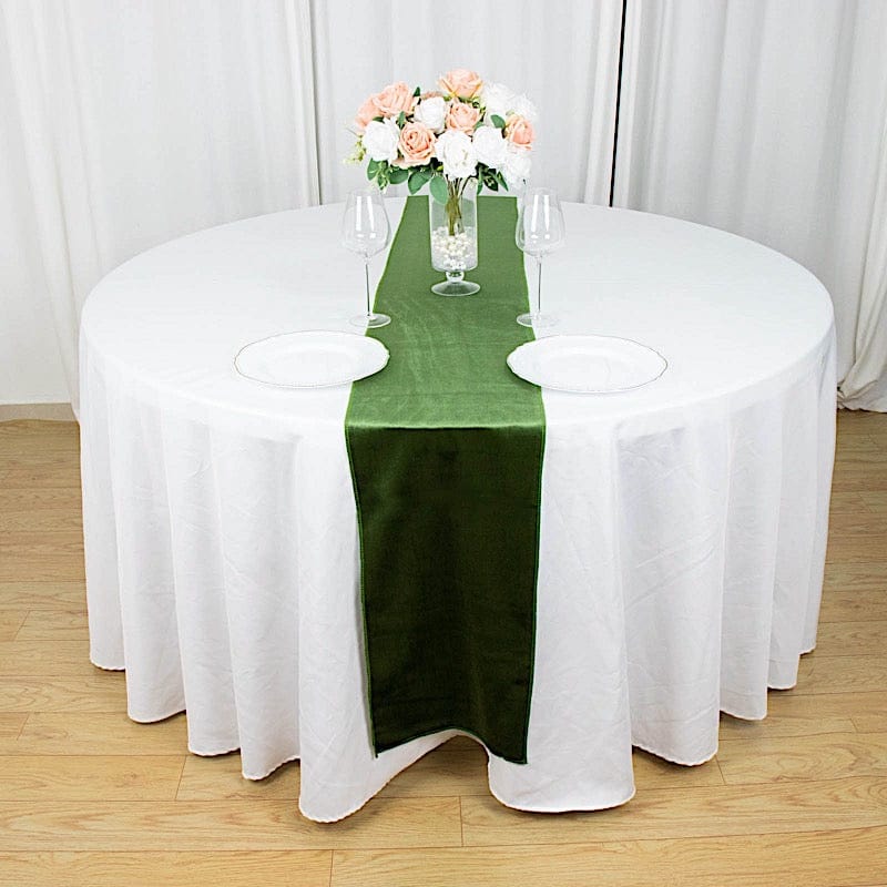 12"x107" Premium Velvet Table Runner Wedding Linens
