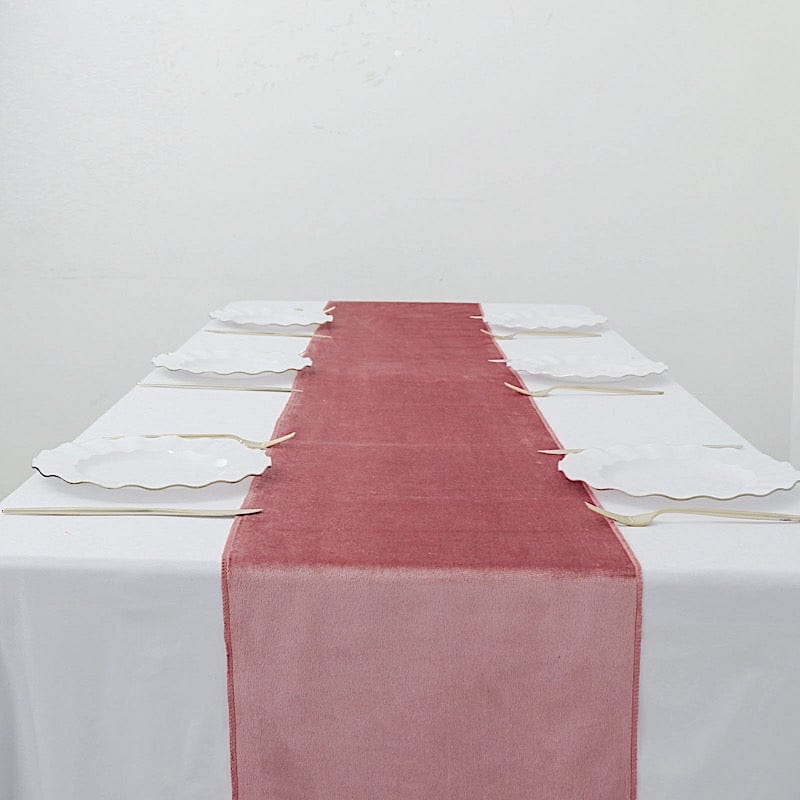 12"x107" Premium Velvet Table Runner Wedding Linens RUN_VEL_080