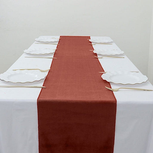 12"x107" Premium Velvet Table Runner Wedding Linens RUN_VEL_TERC