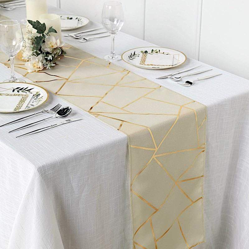 12"x108" Geometric Polyester Table Runner Wedding Linens