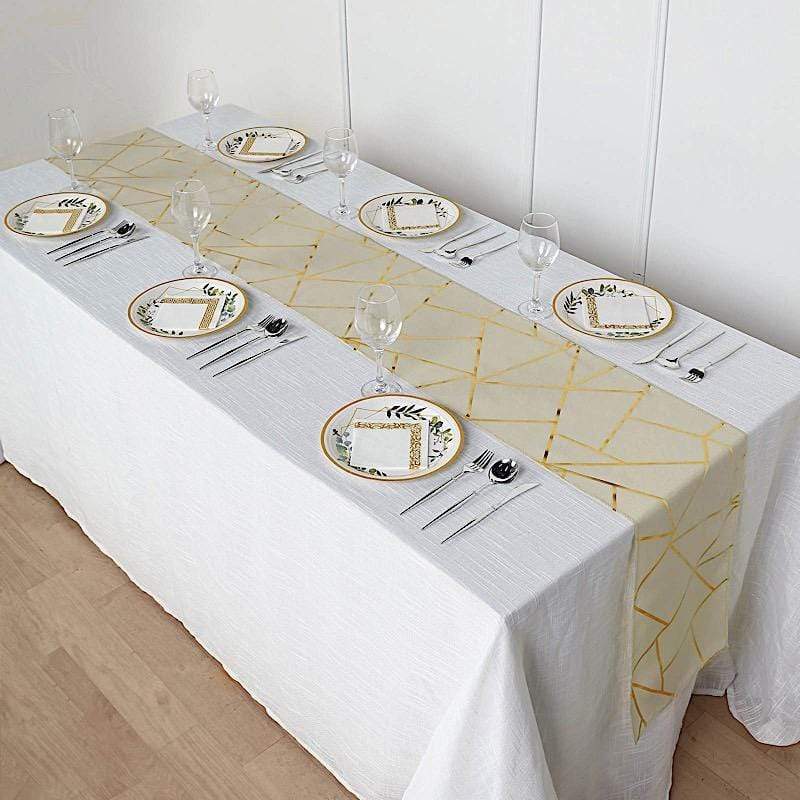 12"x108" Geometric Polyester Table Runner Wedding Linens