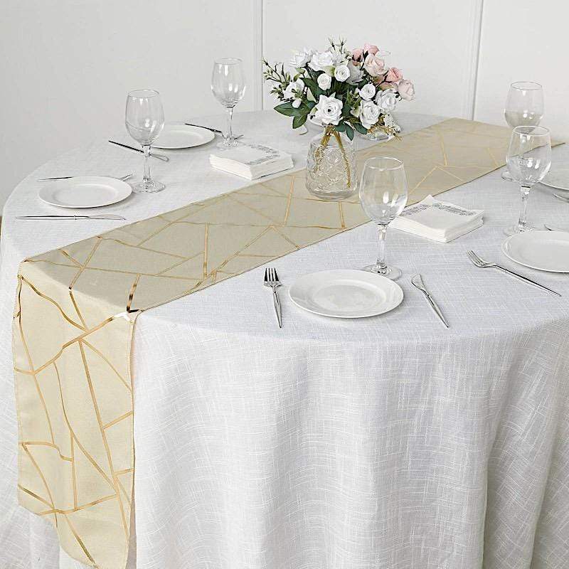 12"x108" Geometric Polyester Table Runner Wedding Linens