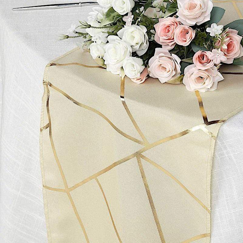 12"x108" Geometric Polyester Table Runner Wedding Linens