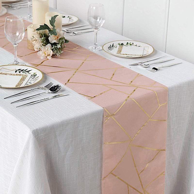 12"x108" Geometric Polyester Table Runner Wedding Linens