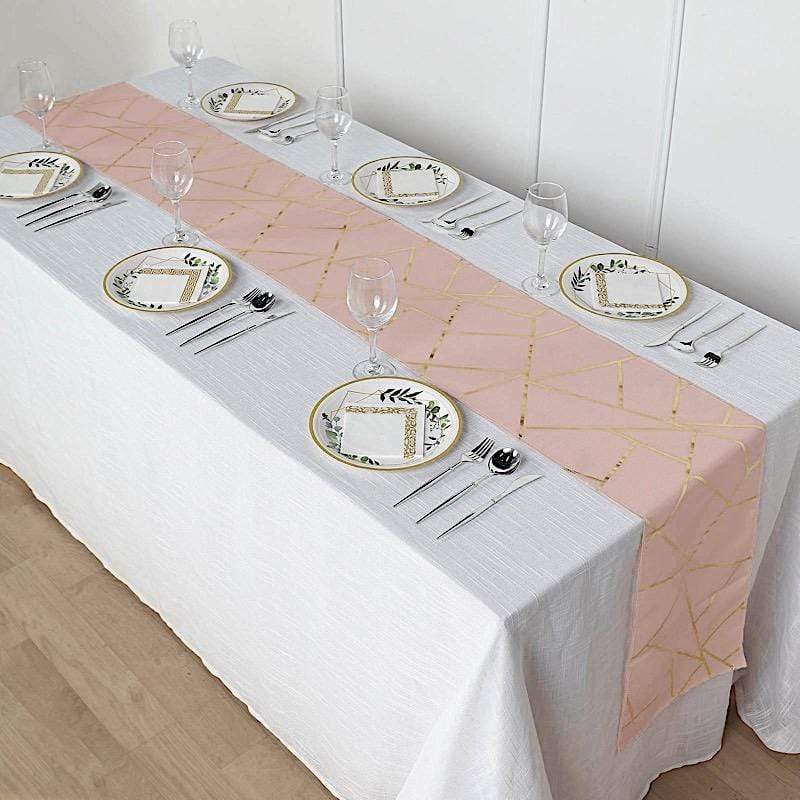 12"x108" Geometric Polyester Table Runner Wedding Linens