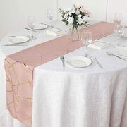 12"x108" Geometric Polyester Table Runner Wedding Linens