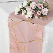 12"x108" Geometric Polyester Table Runner Wedding Linens