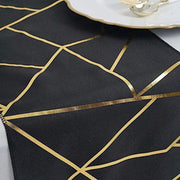 12"x108" Geometric Polyester Table Runner Wedding Linens