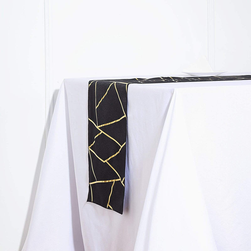 12"x108" Geometric Polyester Table Runner Wedding Linens