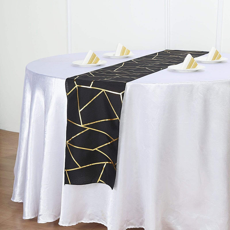 12"x108" Geometric Polyester Table Runner Wedding Linens
