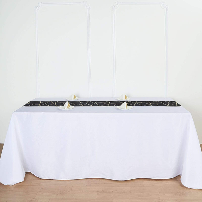 12"x108" Geometric Polyester Table Runner Wedding Linens