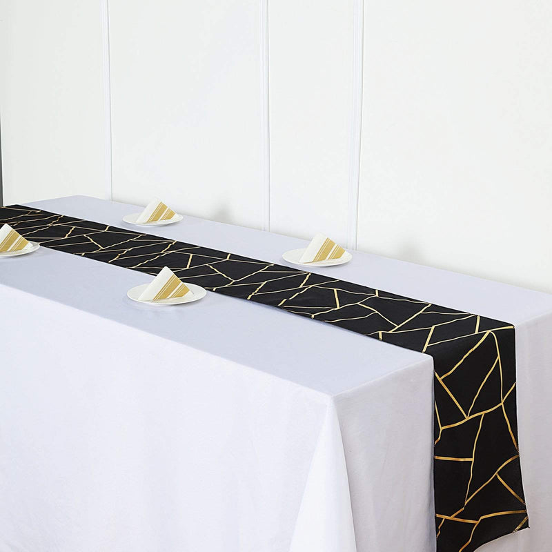 12"x108" Geometric Polyester Table Runner Wedding Linens