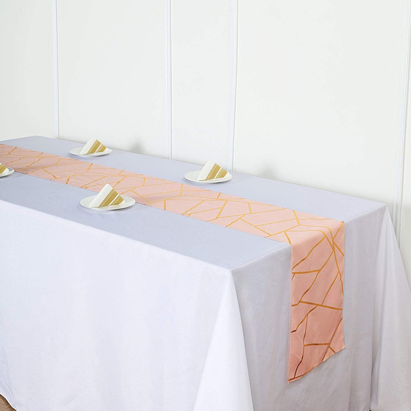 12"x108" Geometric Polyester Table Runner Wedding Linens