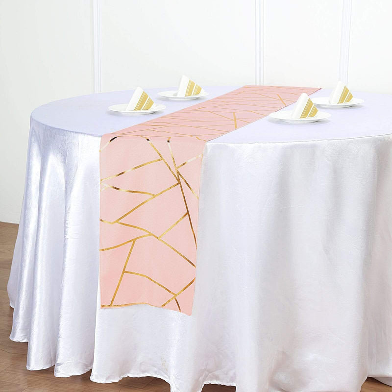 12"x108" Geometric Polyester Table Runner Wedding Linens
