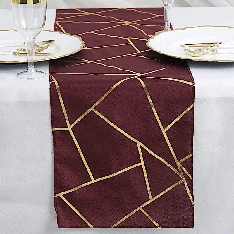 12"x108" Geometric Polyester Table Runner Wedding Linens