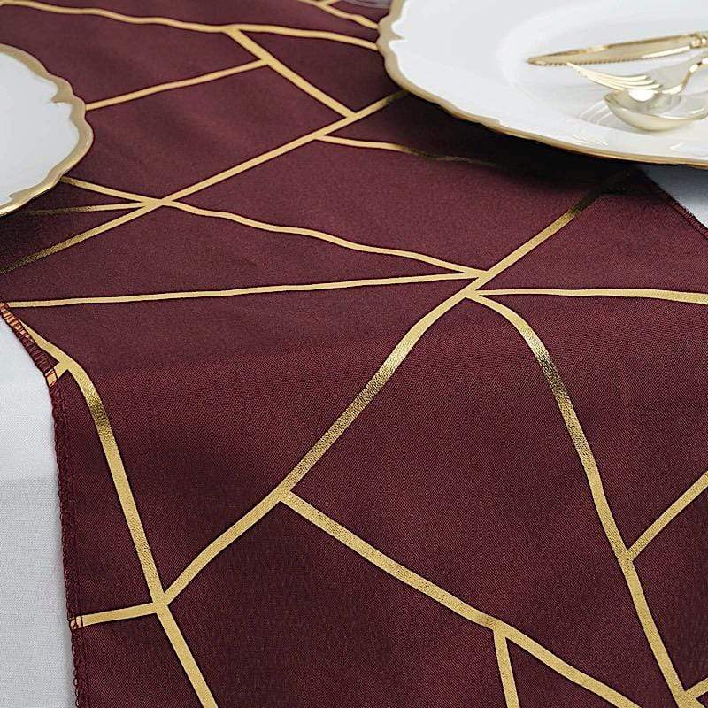 12"x108" Geometric Polyester Table Runner Wedding Linens