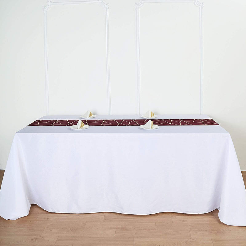 12"x108" Geometric Polyester Table Runner Wedding Linens