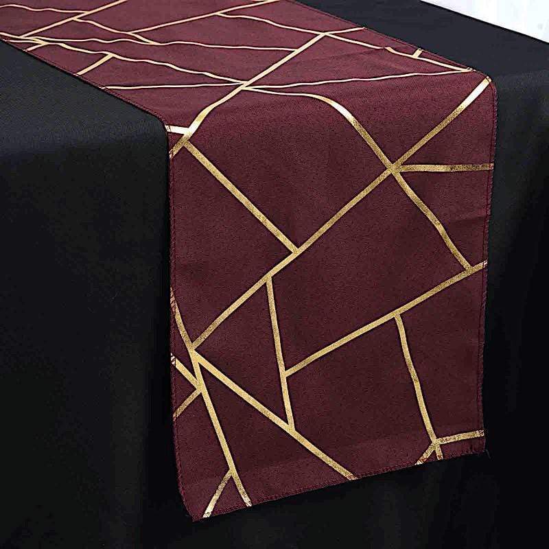 12"x108" Geometric Polyester Table Runner Wedding Linens