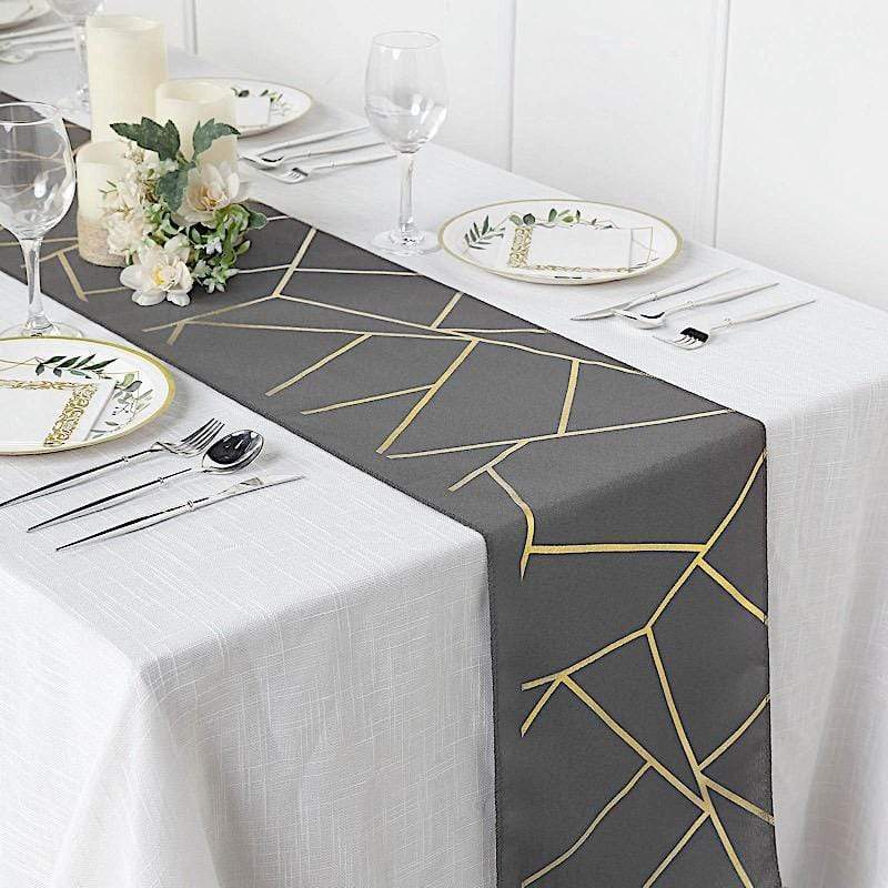 12"x108" Geometric Polyester Table Runner Wedding Linens