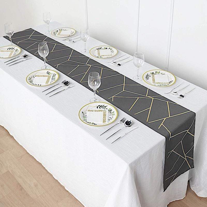 12"x108" Geometric Polyester Table Runner Wedding Linens