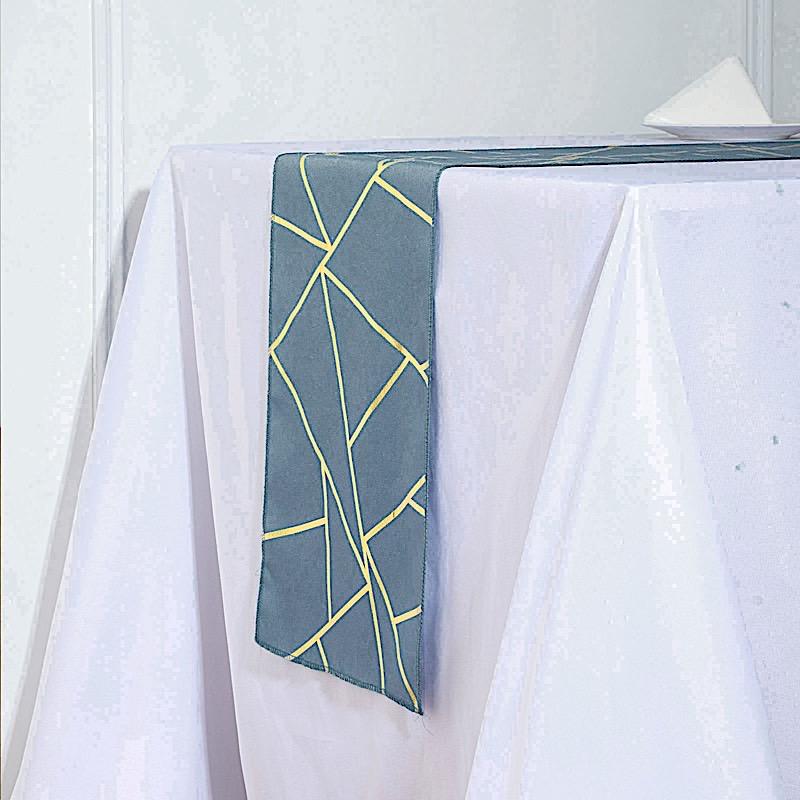 12"x108" Geometric Polyester Table Runner Wedding Linens