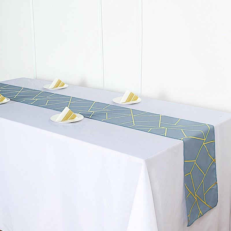 12"x108" Geometric Polyester Table Runner Wedding Linens