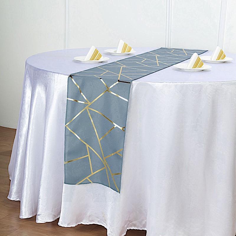 12"x108" Geometric Polyester Table Runner Wedding Linens