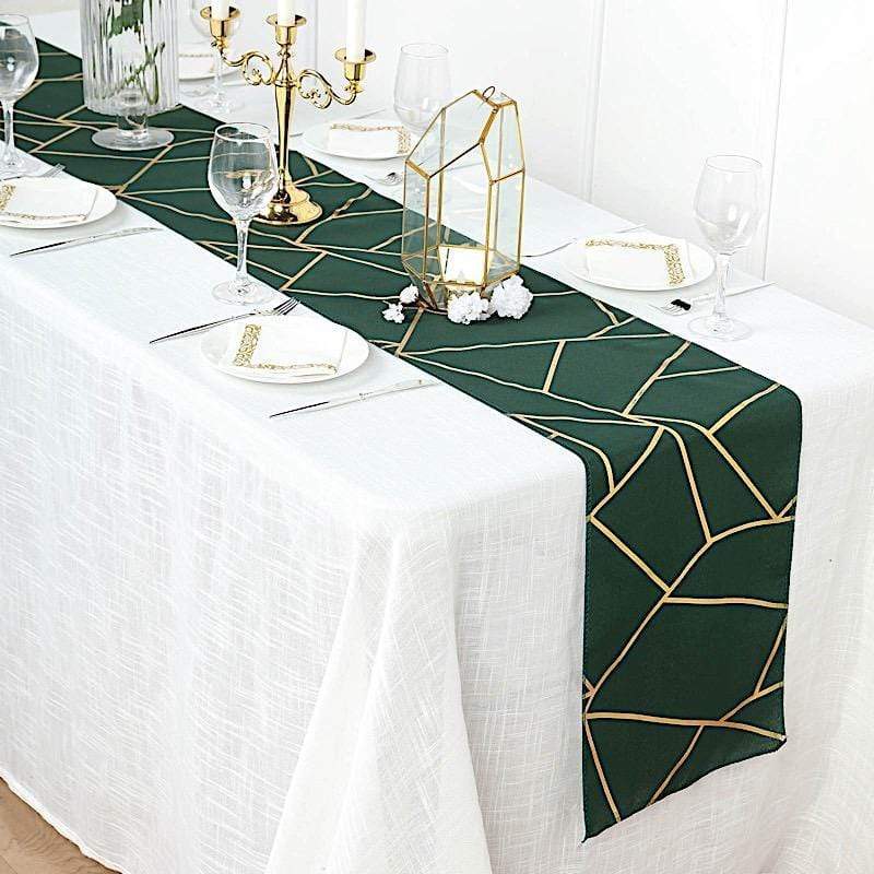 12"x108" Geometric Polyester Table Runner Wedding Linens