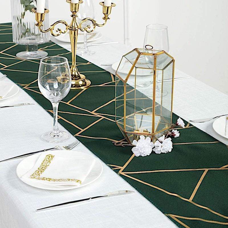 12"x108" Geometric Polyester Table Runner Wedding Linens
