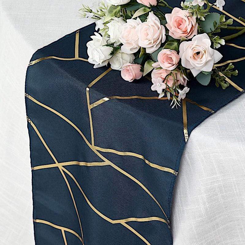 12"x108" Geometric Polyester Table Runner Wedding Linens