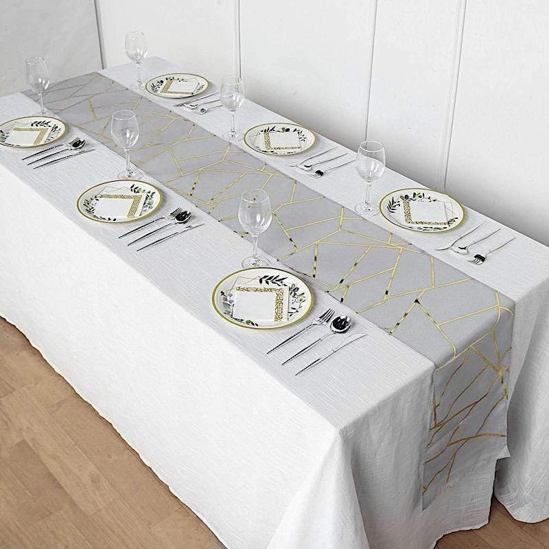 12"x108" Geometric Polyester Table Runner Wedding Linens