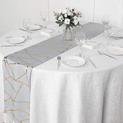 12"x108" Geometric Polyester Table Runner Wedding Linens