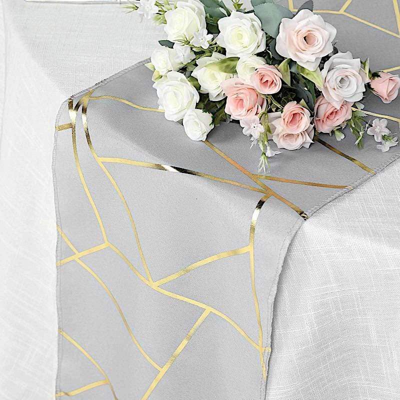 12"x108" Geometric Polyester Table Runner Wedding Linens