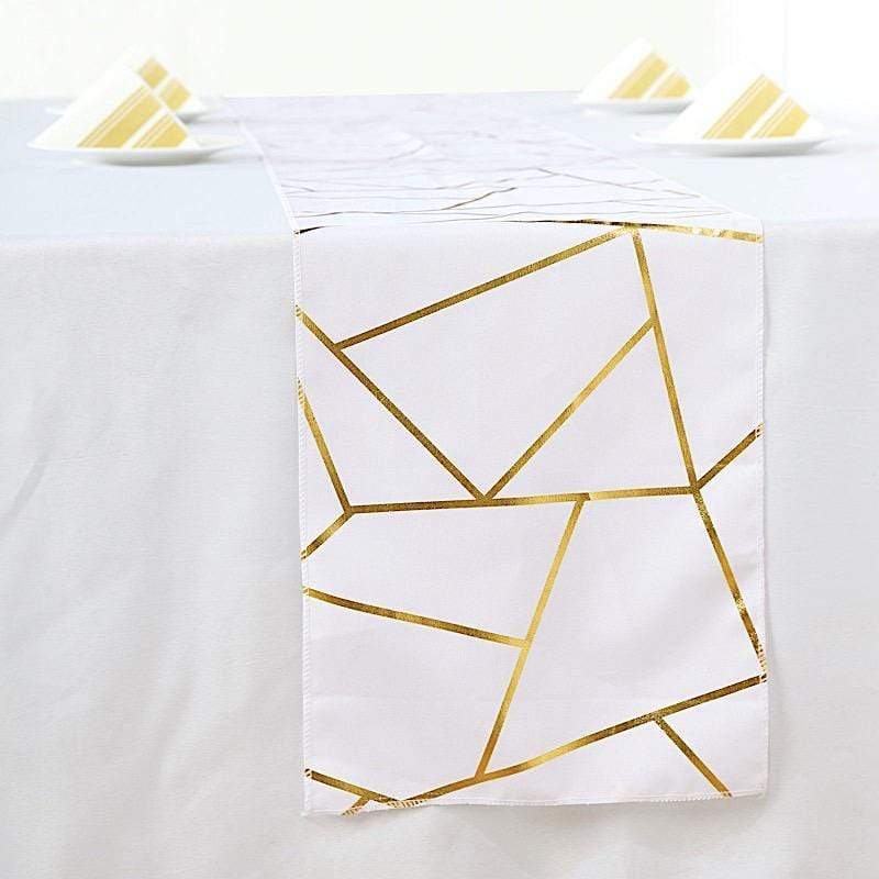 12"x108" Geometric Polyester Table Runner Wedding Linens