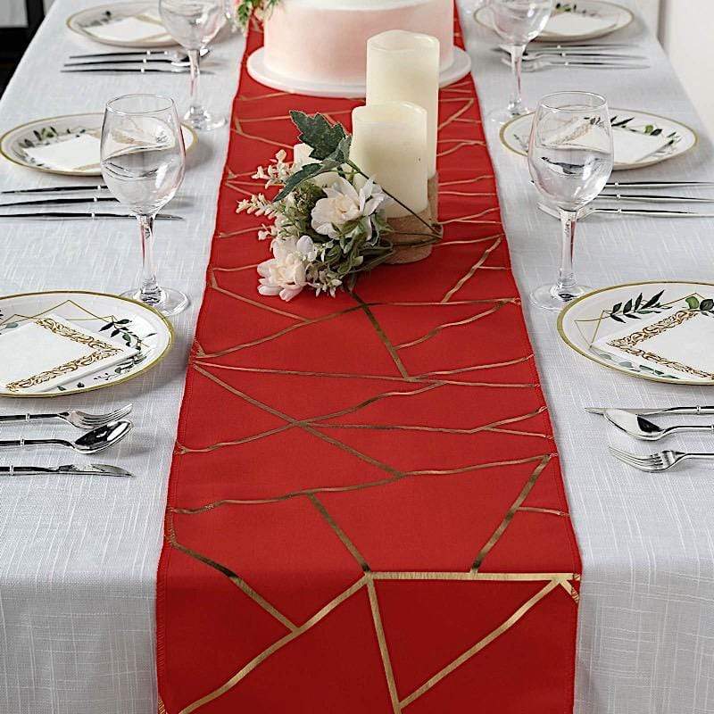 12"x108" Geometric Polyester Table Runner Wedding Linens