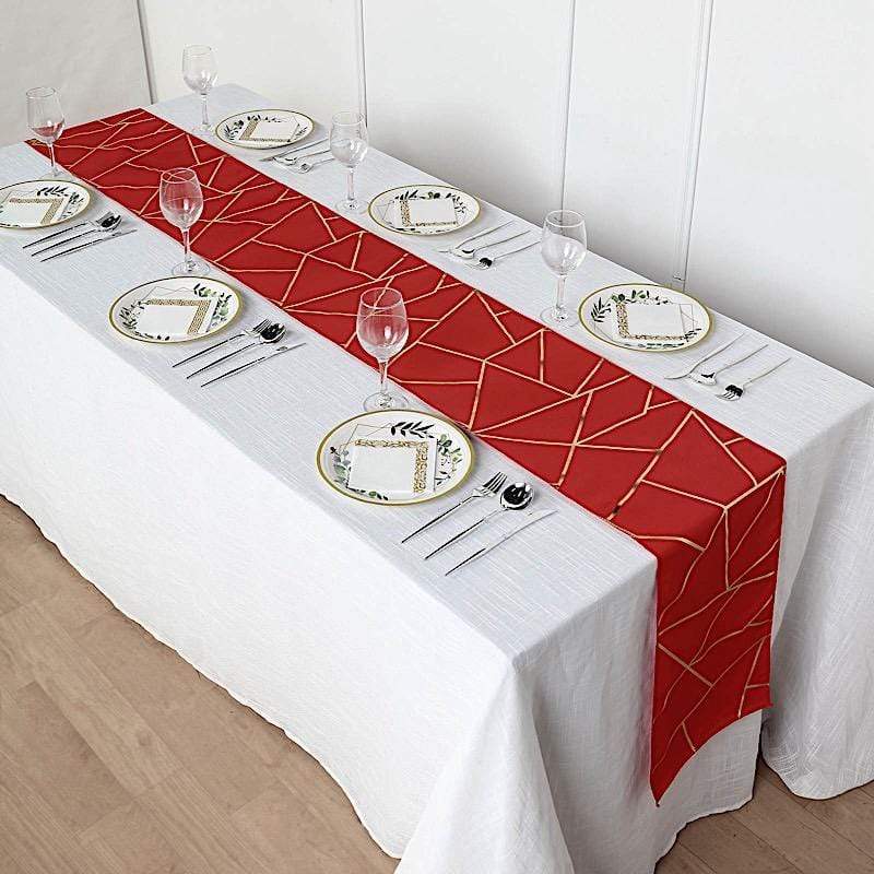 12"x108" Geometric Polyester Table Runner Wedding Linens