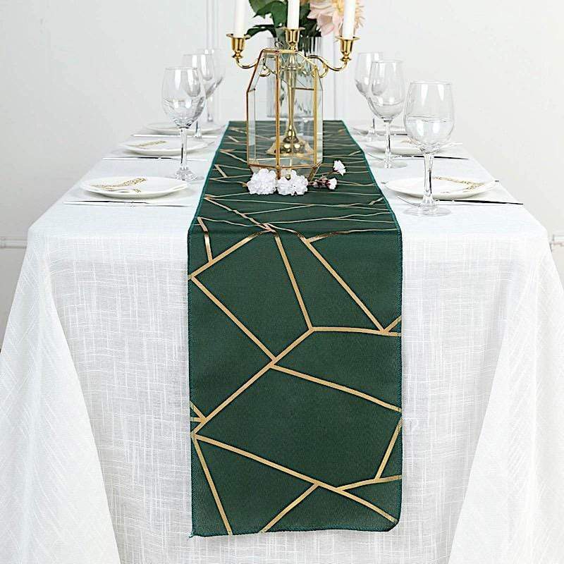 12"x108" Geometric Polyester Table Runner Wedding Linens