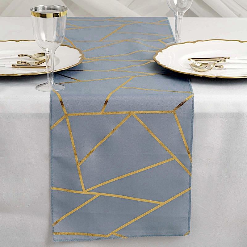 12"x108" Geometric Polyester Table Runner Wedding Linens