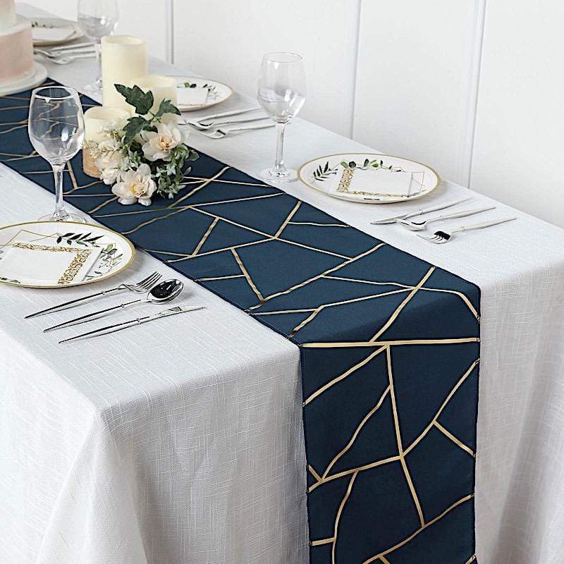 12"x108" Geometric Polyester Table Runner Wedding Linens