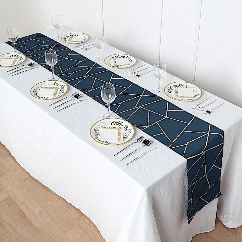 12"x108" Geometric Polyester Table Runner Wedding Linens