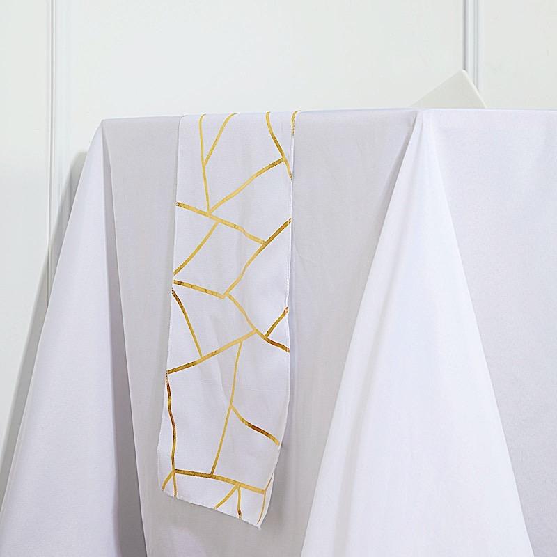 12"x108" Geometric Polyester Table Runner Wedding Linens