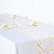 12"x108" Geometric Polyester Table Runner Wedding Linens