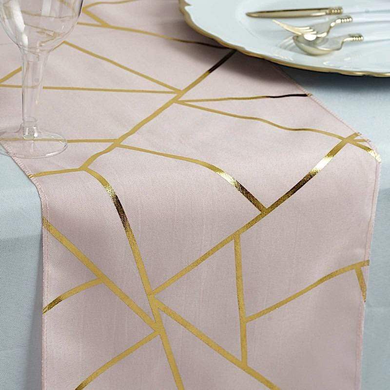 12"x108" Geometric Polyester Table Runner Wedding Linens