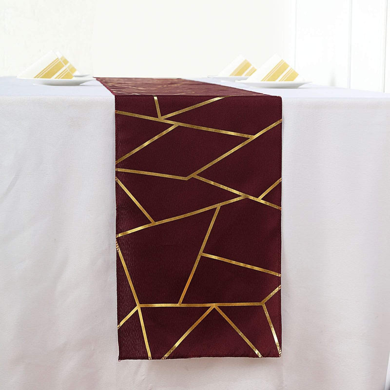 12"x108" Geometric Polyester Table Runner Wedding Linens