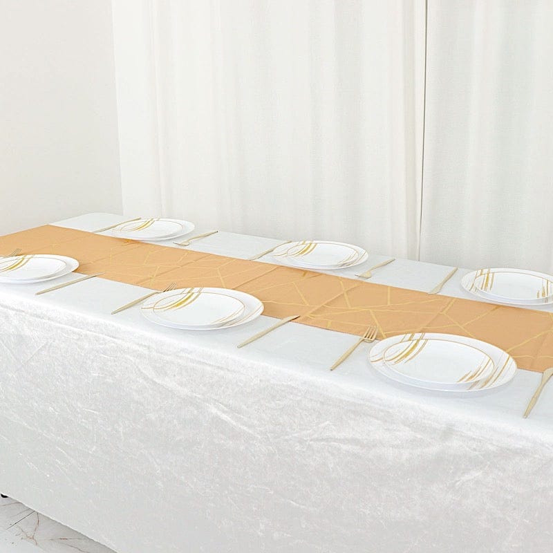 12"x108" Geometric Polyester Table Runner Wedding Linens