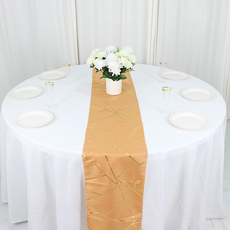 12"x108" Geometric Polyester Table Runner Wedding Linens