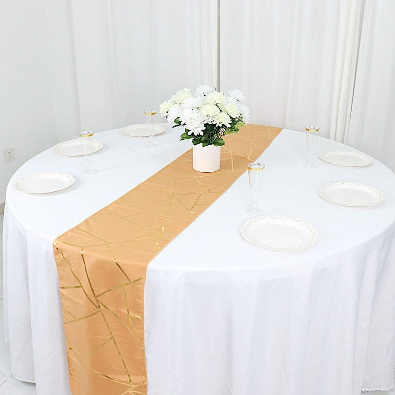 12"x108" Geometric Polyester Table Runner Wedding Linens